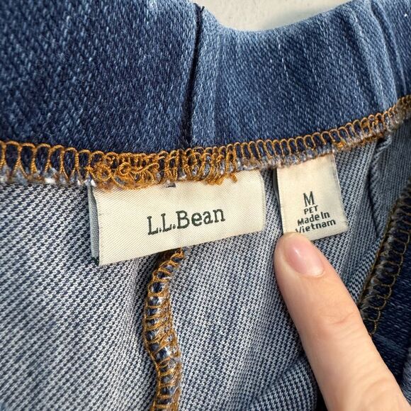 L.L. Bean Pull-On Flat Front Straight Leg Jeans Size MP EUC - Picture 4 of 5